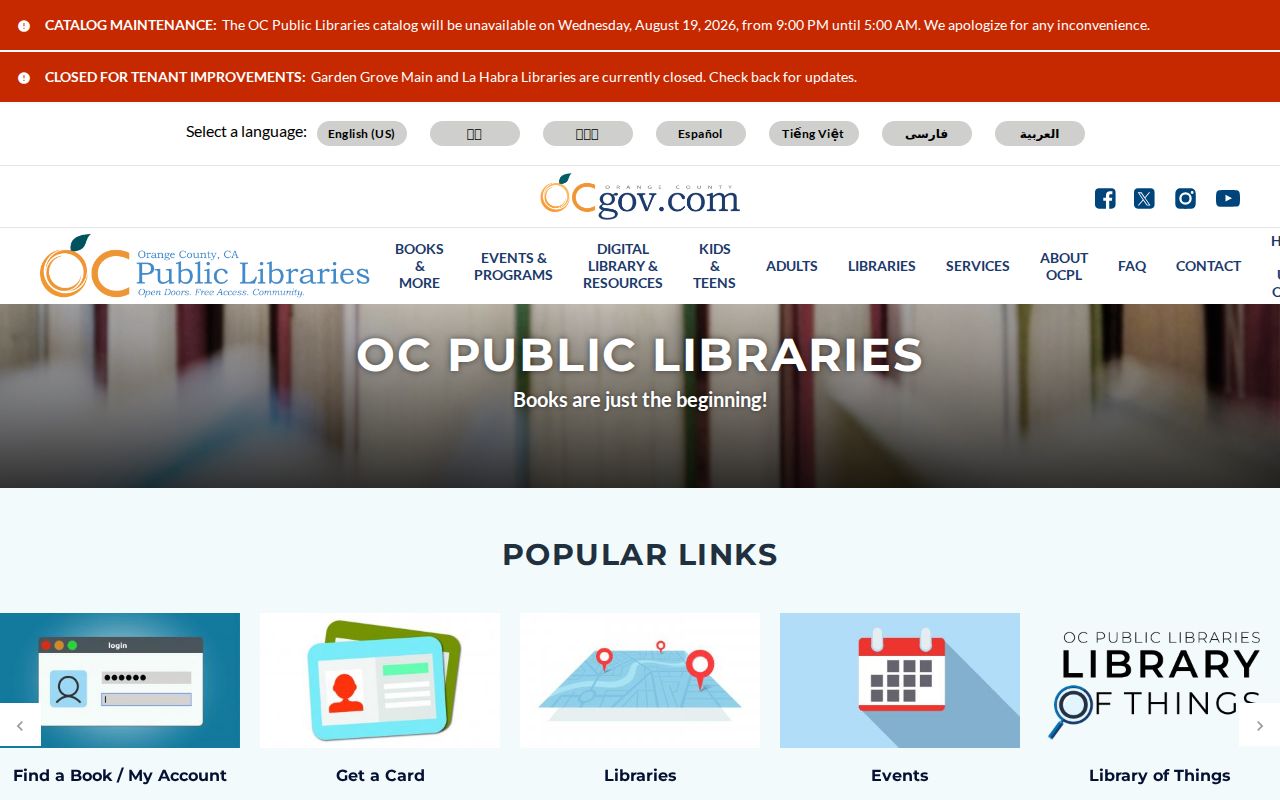 Garden Grove city directory Orange County Public Libraries catalog