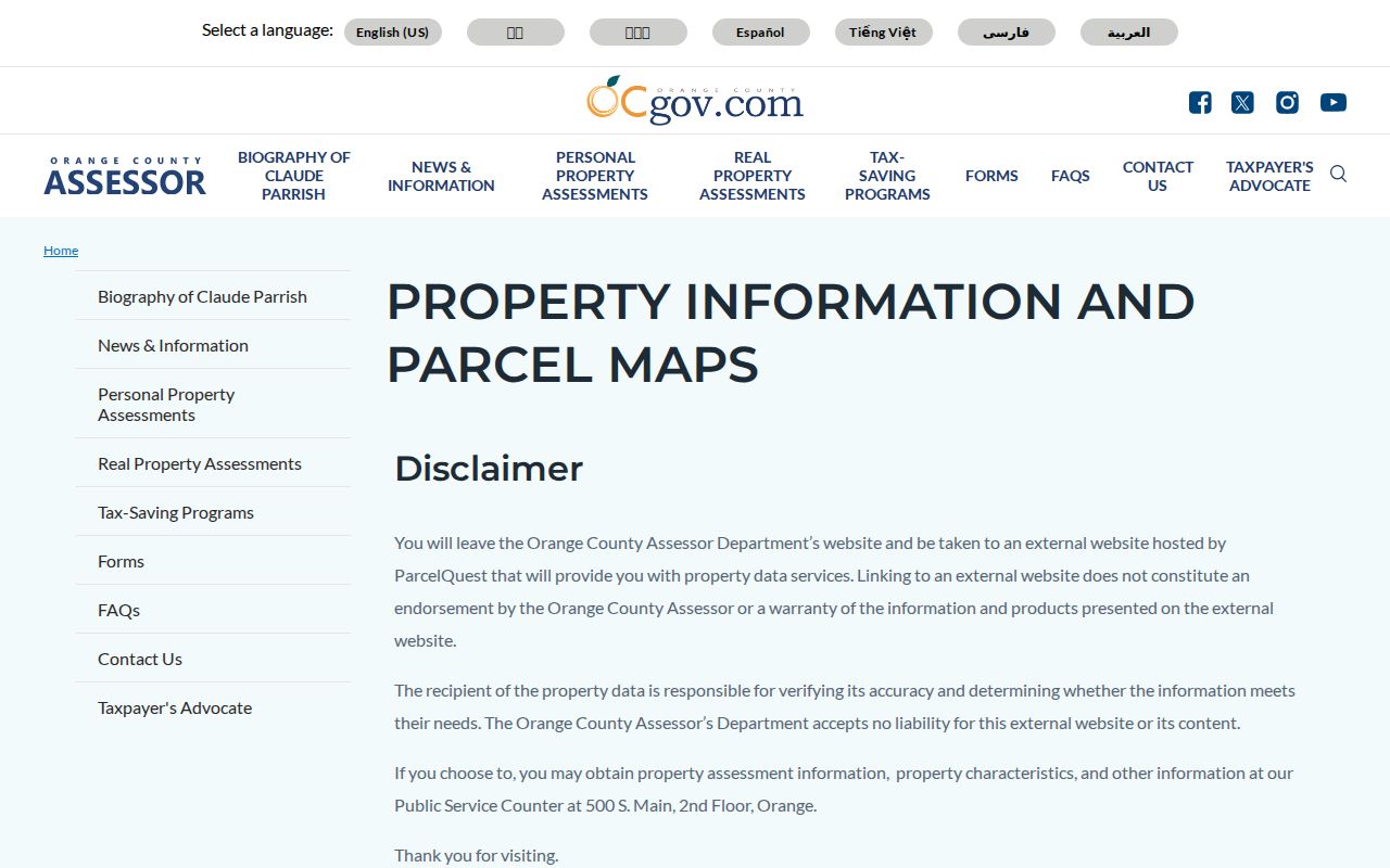 Garden Grove residents directory assessor property and parcel search