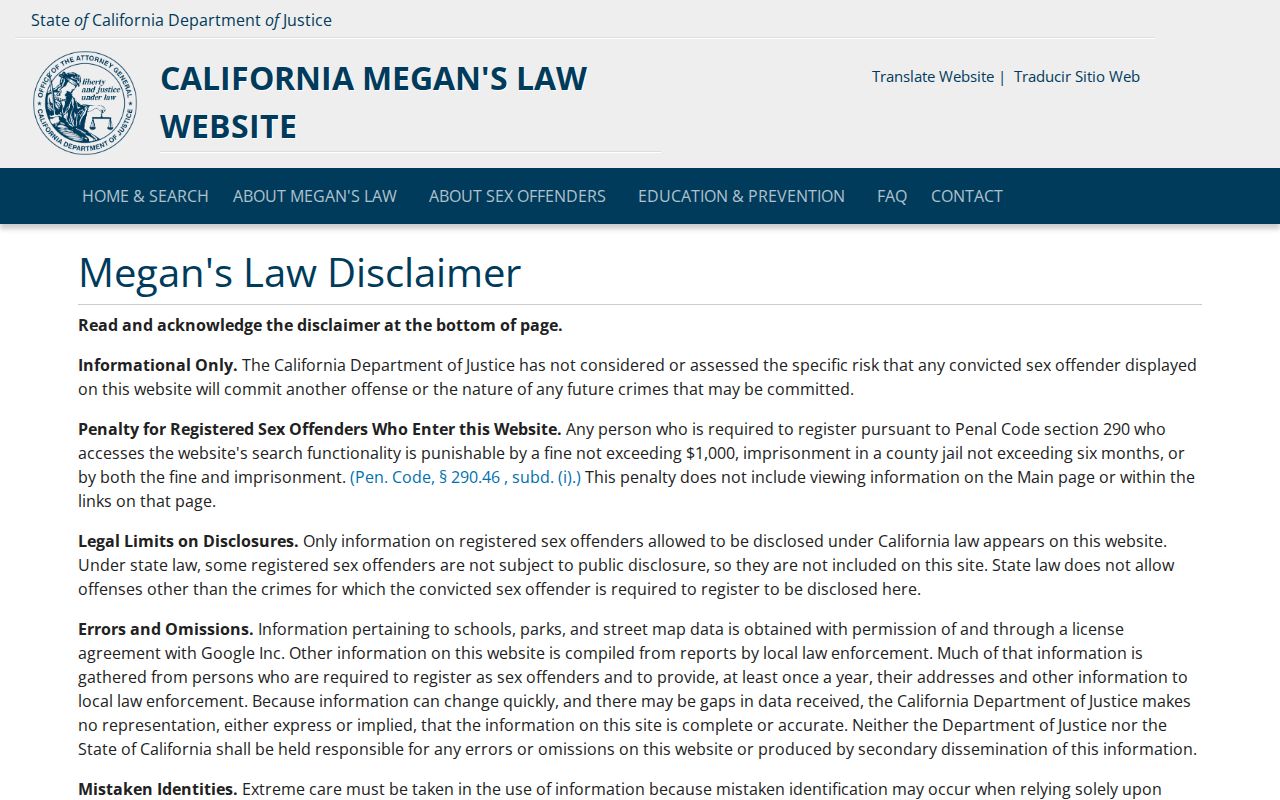 Garden Grove resident lookup California Megan's Law registry